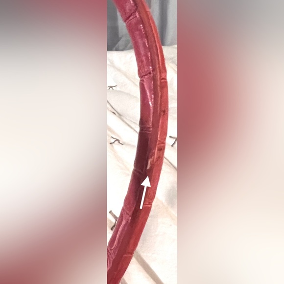 LIZ CLAIBORNE Small Satchel Bag Pink Croc Handbag Purse - Picture 8 of 11